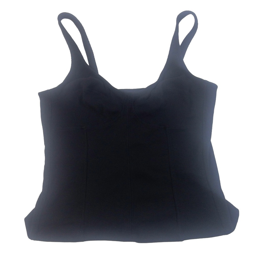 Universal Thread Target Corset-Style Black Ribbed Stretch Tank Women's Sz Large
